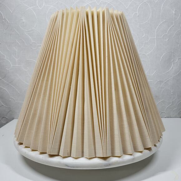 Vintage Stiffel Inverted Pinch Pleat Lamp Shade 11" Cream Fabric Accordion Retro - Picture 16 of 16